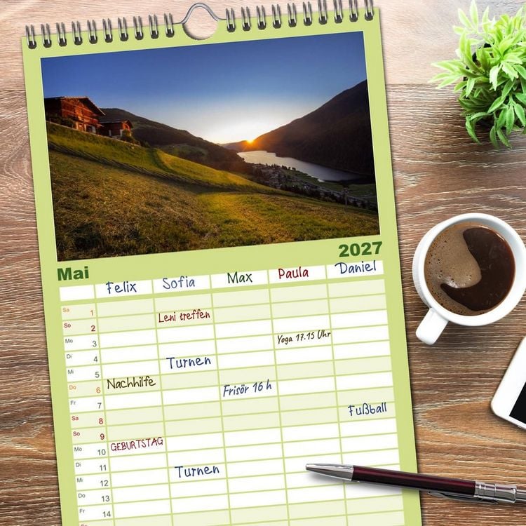 Produktbild: Familienplaner 2027 - Bergbauernh&ouml;fe im Ultental mit 5 Spalten (Wandkalender, 21 x 45 cm) CALVENDO