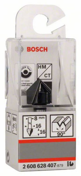 Produktbild: Bosch Accessories 2608628407 Nutfr&auml;ser Hartmetall L&auml;nge 45 mm Produktabmessung, &Oslash; 16 mm Schaftdurchmesser 8 mm