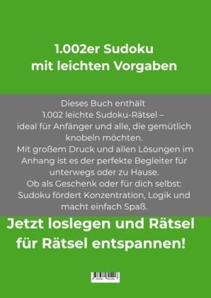 Produktbild: 1.002er Sudoku leicht