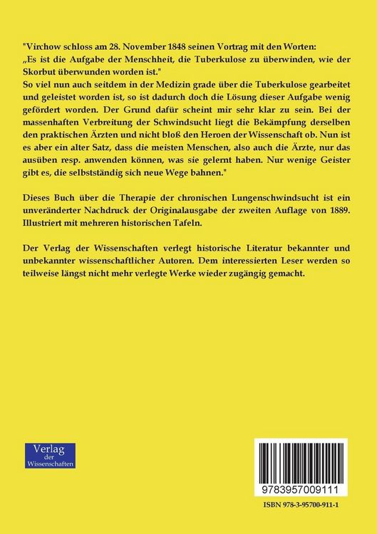 Produktbild: Die Therapie der chronischen Lungenschwindsucht