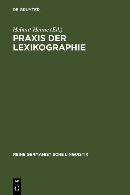 Produktbild: Praxis der Lexikographie