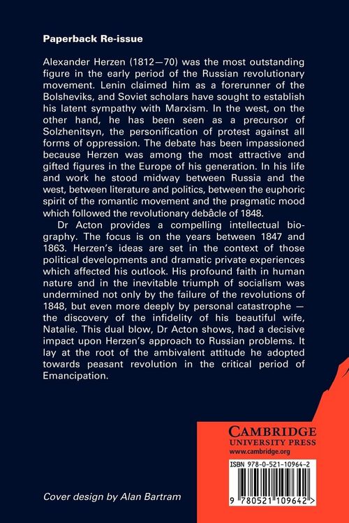 Produktbild: Alexander Herzen and the Role of the Intellectual Revolutionary