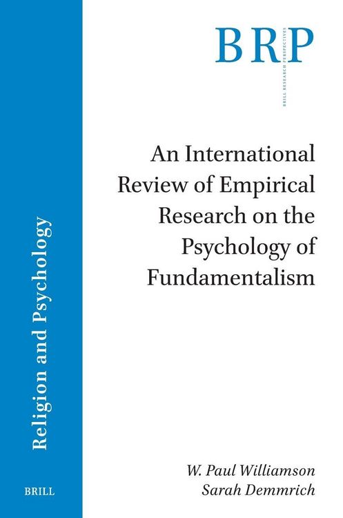 Produktbild: An International Review of Empirical Research on the Psychology of Fundamentalism