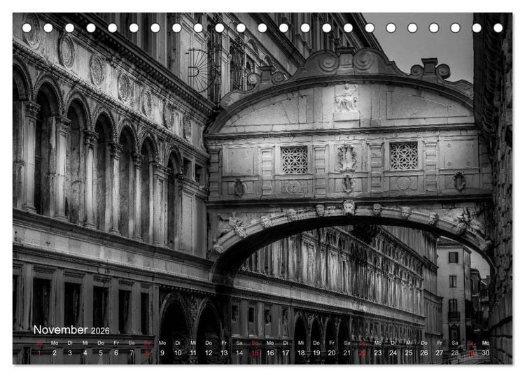 Produktbild: Venedig - Licht und Schatten (Tischkalender 2026 DIN A5 quer), CALVENDO Monatskalender