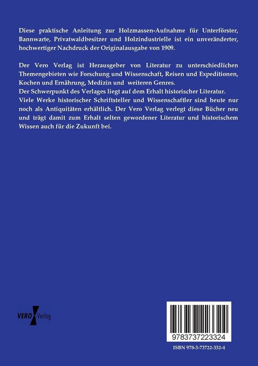 Produktbild: Praktische Anleitung zur Holzmassen-Aufnahme