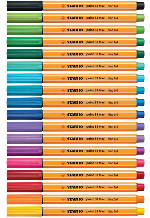 Produktbild: STABILO Fineliner -   point 88 Mini - 18er Pack - mit 18 verschiedenen Farben