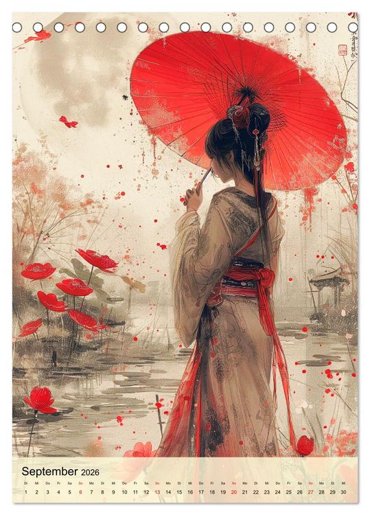 Produktbild: Geishas. Japans traditionelle und faszinierende Kultur (Tischkalender 2026 DIN A5 hoch), CALVENDO Monatskalender
