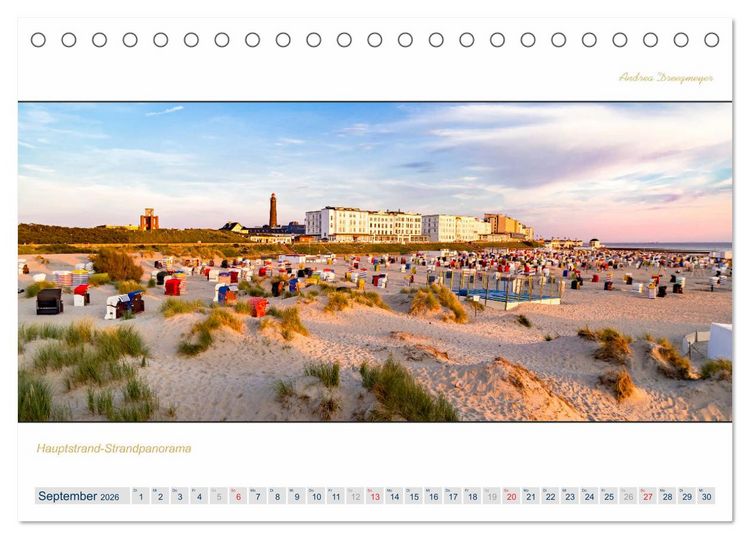 Produktbild: PANORAMA - Ostfriesische Inseln (Tischkalender 2026 DIN A5 quer), CALVENDO Monatskalender