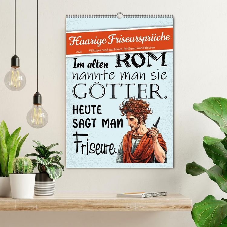 Produktbild: Haarige Friseurspr&uuml;che (Wandkalender 2026 DIN A2 hoch), CALVENDO Monatskalender