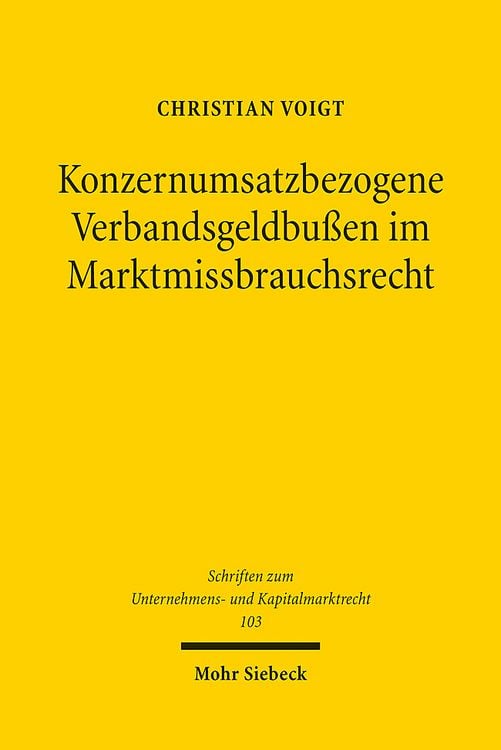 Produktbild: Voigt, C: Konzernumsatzbezogene Verbandsgeldbu&szlig;en