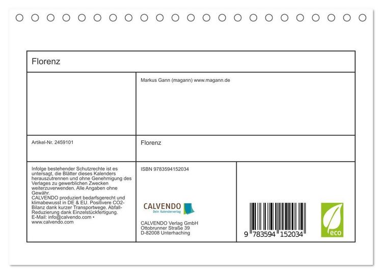 Produktbild: Florenz (Tischkalender 2027 DIN A5 quer), CALVENDO Monatskalender