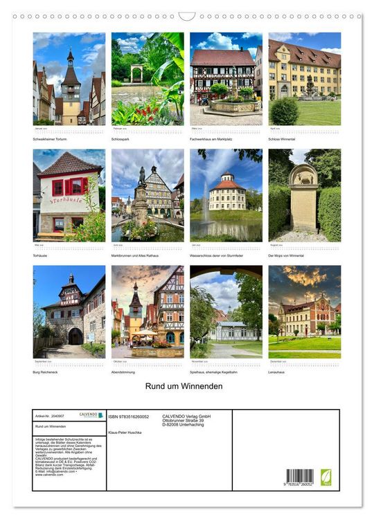 Produktbild: Rund um Winnenden (Wandkalender 2026 DIN A2 hoch), CALVENDO Monatskalender