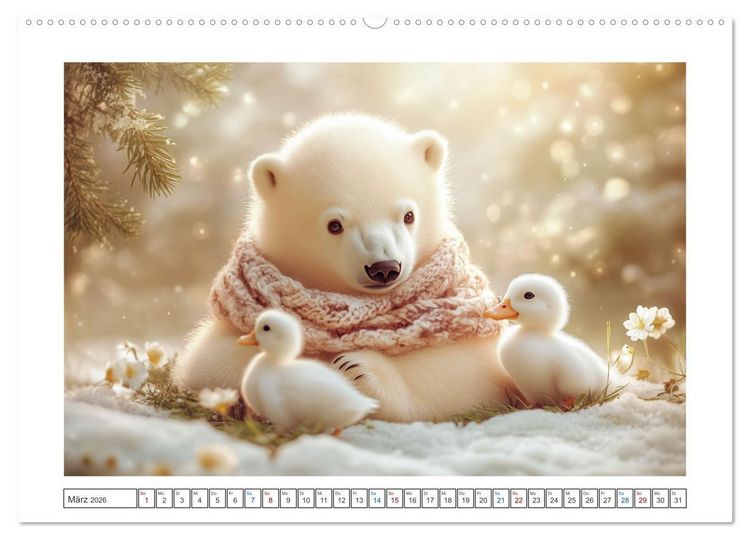 Produktbild: Kleiner Eisb&auml;r und die gro&szlig;e Welt (hochwertiger Premium Wandkalender 2026 DIN A2 quer), Kunstdruck in Hochglanz