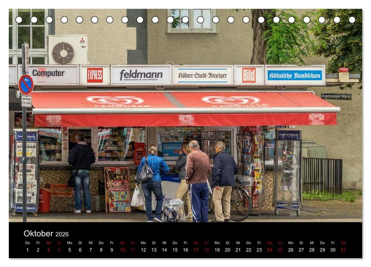 Produktbild: K&ouml;lsche Veedelskultur. B&uuml;dchen, Kioske und Trinkhallen. (Tischkalender 2026 DIN A5 quer), CALVENDO Monatskalender