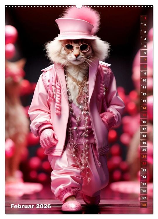 Produktbild: Stylische Katzen (hochwertiger Premium Wandkalender 2026 DIN A2 hoch), Kunstdruck in Hochglanz