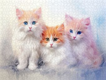 Produktbild: CALVENDO Puzzle Katzen im Pastellstil | 2000 Teile Lege-Gr&ouml;&szlig;e 90x67cm Foto-Puzzle f&uuml;r gl&uuml;ckliche Stunden