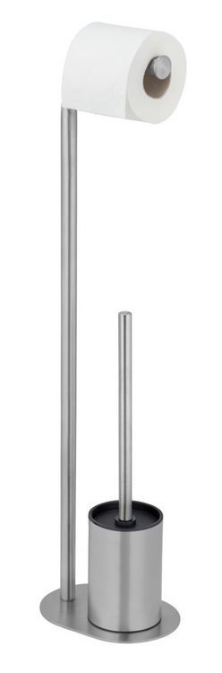 Produktbild: Stand WC-Garnitur Mod. Levante, satiniert, edelstahl, 23x63x17 cm, rostfrei, mit