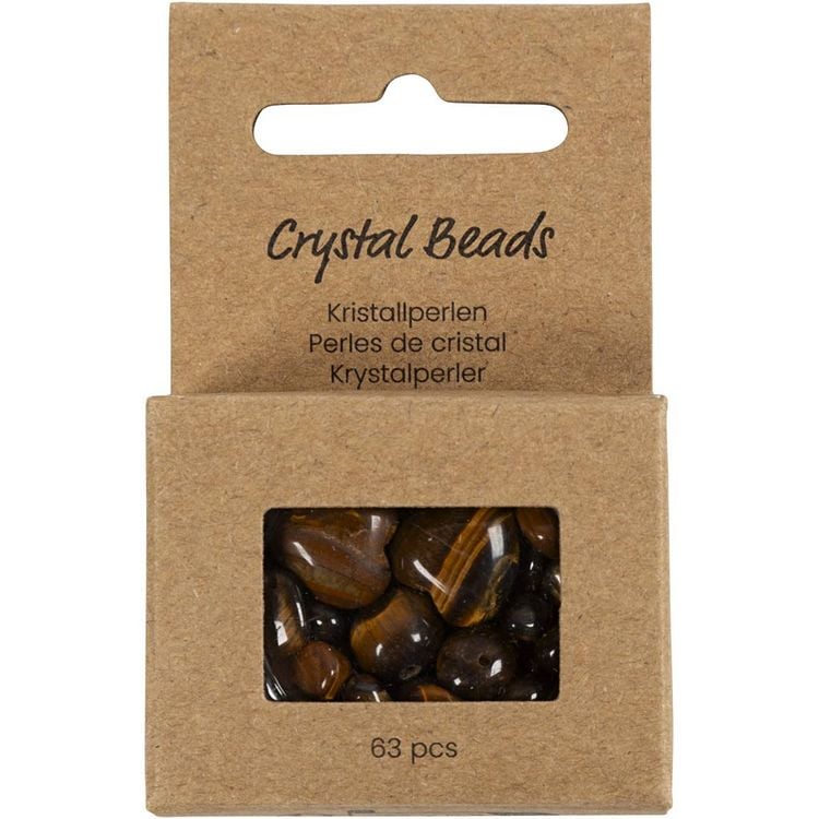 Produktbild: Creativ Company Kristallperlen, Tigerauge, D 7-12 mm, Lochgr&ouml;&szlig;e 1 mm, Braun, 63 Stk