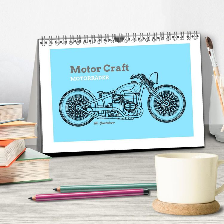 Produktbild: Motor Craft Motorr&auml;der (Tischkalender 2026 DIN A5 quer), CALVENDO Monatskalender