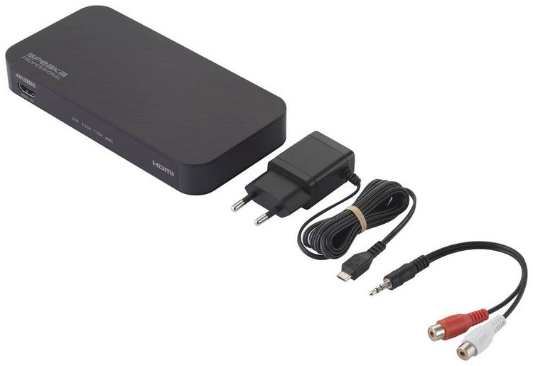 Produktbild: SpeaKa Professional TV, Receiver, Audio Extraktor SP-HDA-502 [HDMI - HDMI] 3840 x 2160 Pixel eARC, S/PDIF- + Analogausgang
