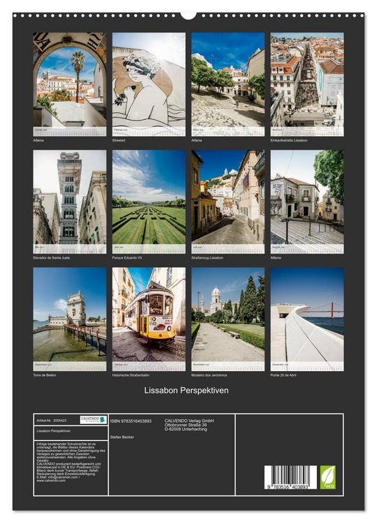 Produktbild: Lissabon Perspektiven (hochwertiger Premium Wandkalender 2026 DIN A2 hoch), Kunstdruck in Hochglanz