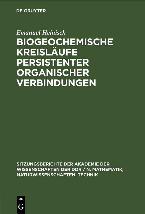 Produktbild: Biogeochemische Kreisl&auml;ufe persistenter organischer Verbindungen