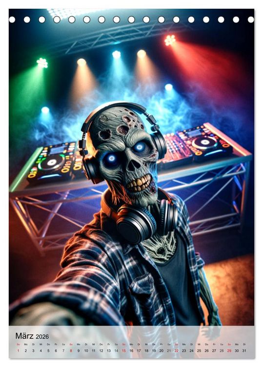 Produktbild: Zombie Selfies - Ein humorvoller Blick auf das untote Dasein (Tischkalender 2026 DIN A5 hoch), CALVENDO Monatskalender