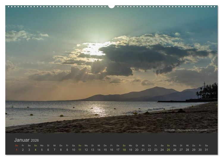 Produktbild: Vulkaninsel &ndash; Lanzarote (hochwertiger Premium Wandkalender 2026 DIN A2 quer), Kunstdruck in Hochglanz