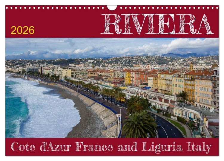 Produktbild: Riviera &ndash; Cote d&rsquo;Azur France and Liguria Italy (Wall Calendar 2026 DIN A3 landscape), CALVENDO 12 Month Wall Calendar