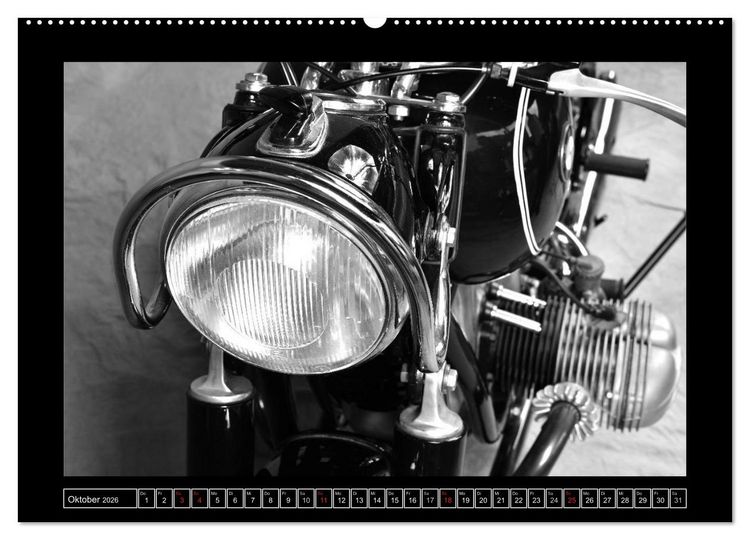 Produktbild: BMW R69S in schwarzweiss (hochwertiger Premium Wandkalender 2026 DIN A2 quer), Kunstdruck in Hochglanz