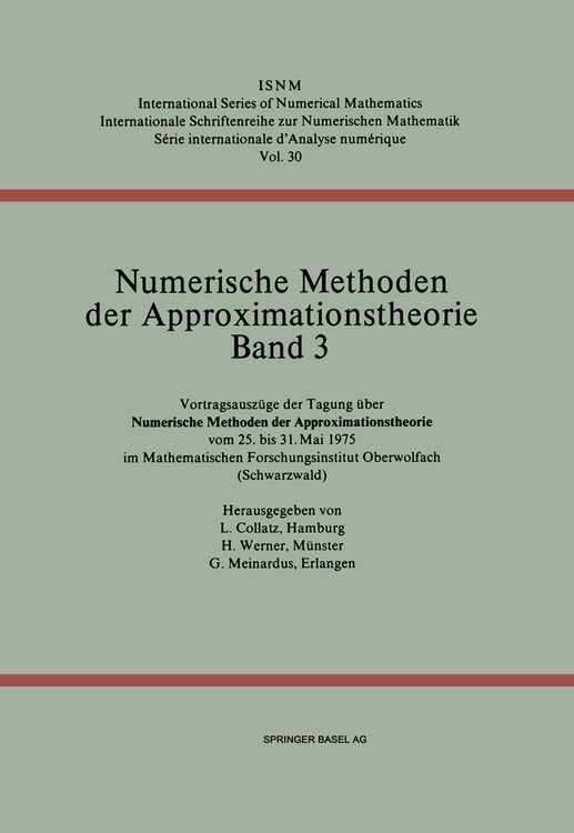 Produktbild: Numerische Methoden der Approximationstheorie/Numerical Methods of Approximation Theory