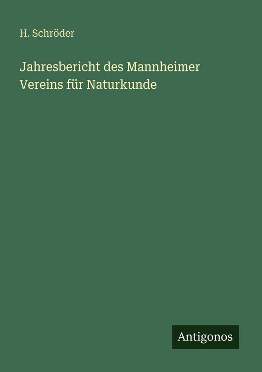 Produktbild: Jahresbericht des Mannheimer Vereins f&uuml;r Naturkunde