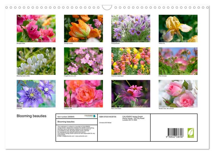 Produktbild: Blooming beauties (Wall Calendar 2026 DIN A3 landscape), CALVENDO 12 Month Wall Calendar