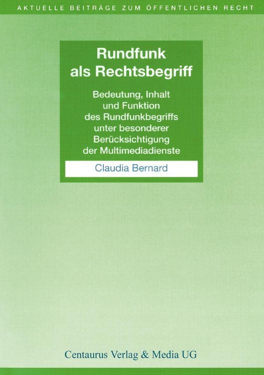 Produktbild: Rundfunk als Rechtsbegriff
