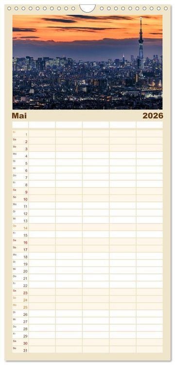 Produktbild: Familienplaner 2026 - Japan - zwischen Tradition und Moderne mit 5 Spalten (Wandkalender, 21 x 45 cm) CALVENDO