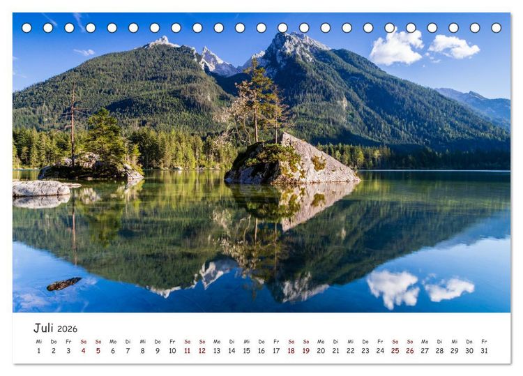 Produktbild: Einzigartige Seen in Bayern (Tischkalender 2026 DIN A5 quer), CALVENDO Monatskalender