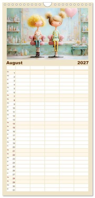 Produktbild: Familienplaner 2027 - Herzensmomente. Beste Freundinnen in Liebe verbunden mit 5 Spalten (Wandkalender, 21 x 45 cm) CALVENDO