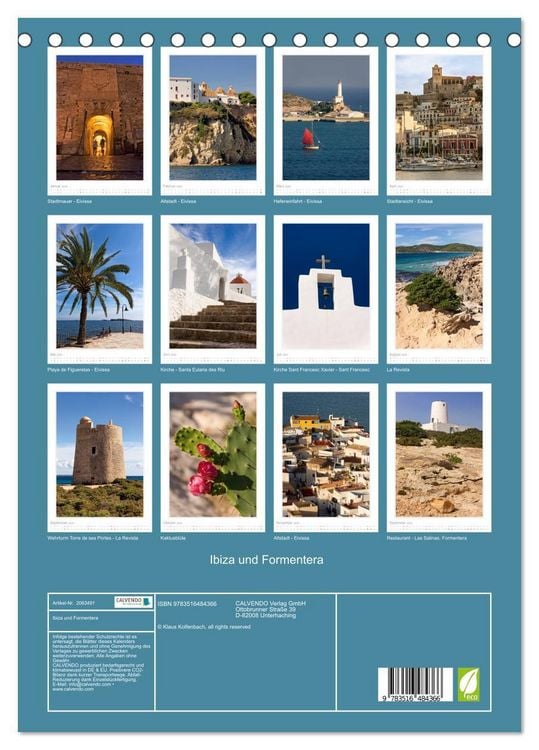 Produktbild: Ibiza und Formentera (Tischkalender 2026 DIN A5 hoch), CALVENDO Monatskalender