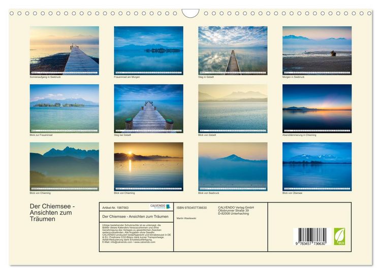 Produktbild: Der Chiemsee - Ansichten zum Tr&auml;umen (Wandkalender 2026 DIN A3 quer), CALVENDO Monatskalender