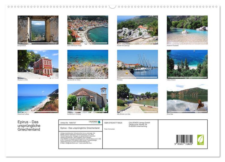 Produktbild: Epirus - Das urspr&uuml;ngliche Griechenland (hochwertiger Premium Wandkalender 2026 DIN A2 quer), Kunstdruck in Hochglanz
