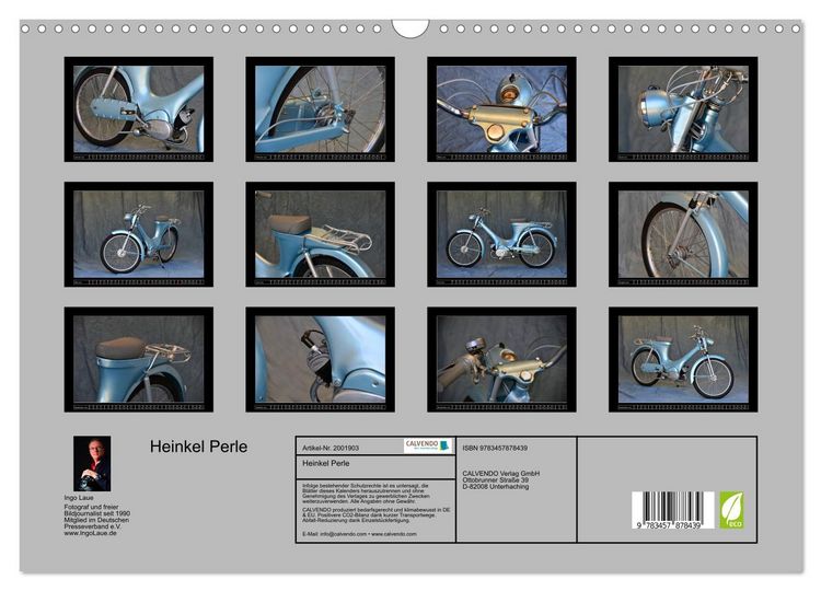 Produktbild: Heinkel Perle (Wandkalender 2026 DIN A3 quer), CALVENDO Monatskalender