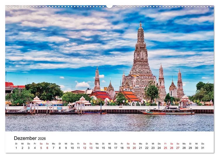 Produktbild: Buddhistische Tempel Thailand (Wandkalender 2026 DIN A2 quer), CALVENDO Monatskalender