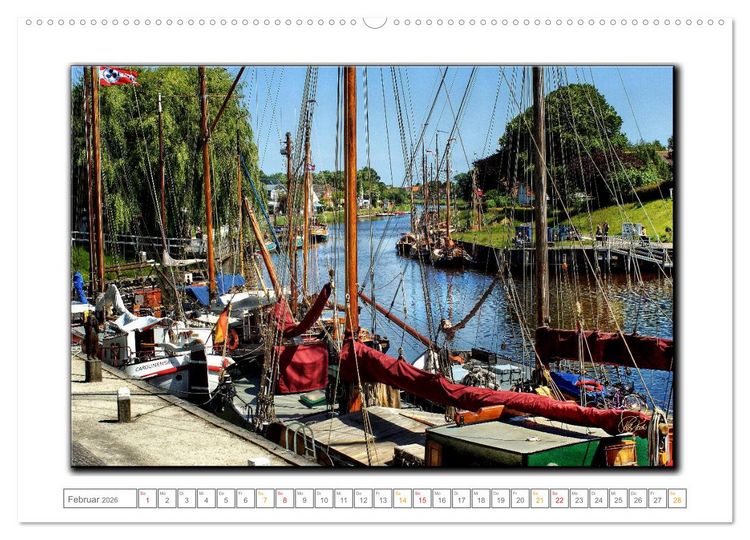 Produktbild: Ostfriesland - die bezaubernden alten H&auml;fen (hochwertiger Premium Wandkalender 2026 DIN A2 quer), Kunstdruck in Hochglanz