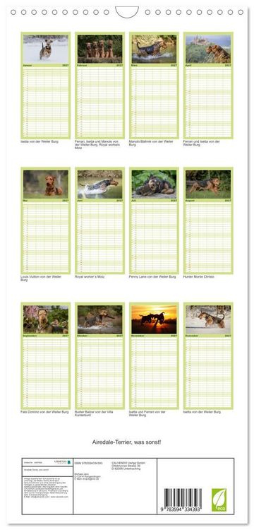 Produktbild: Familienplaner 2027 - Airedale-Terrier, was sonst! mit 5 Spalten (Wandkalender, 21 x 45 cm) CALVENDO