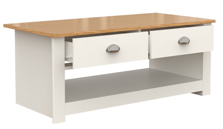 Produktbild: Holz Sofatisch Couchtisch Schublade Balusa