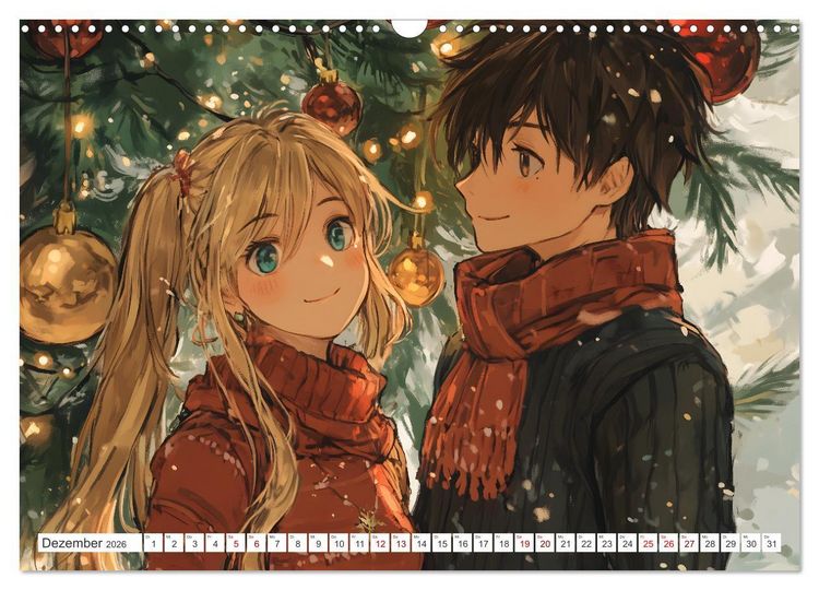 Produktbild: Das Jahr der Liebe: Verliebte P&auml;rchen im Manga-Stil (Wandkalender 2026 DIN A3 quer), CALVENDO Monatskalender
