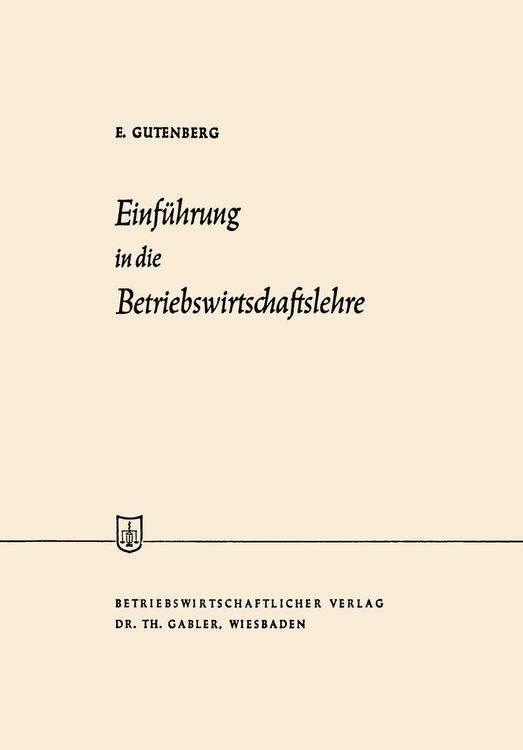 Produktbild: Einf&uuml;hrung in die Betriebswirtschaftslehre
