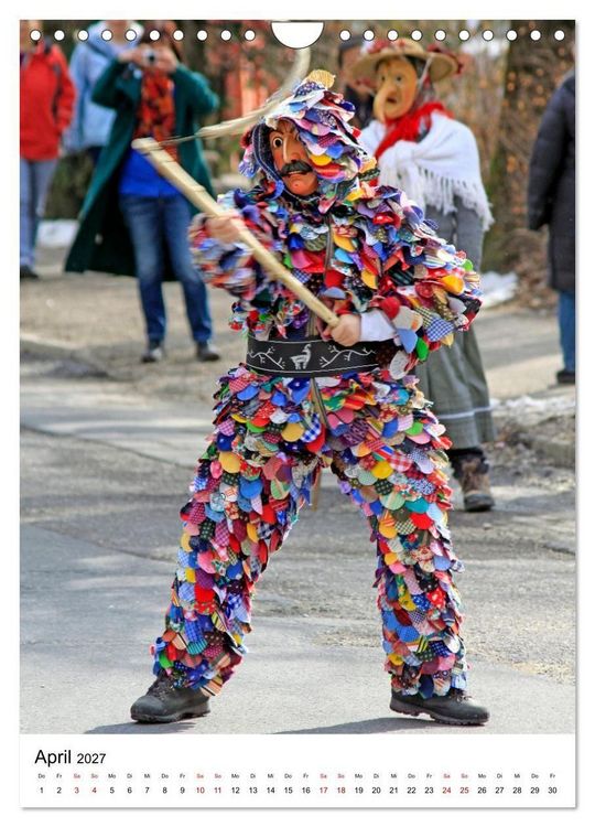 Produktbild: Gesichter, Holzlarven im Fasching von Mittenwald in Oberbayern (Wandkalender 2027 DIN A4 hoch), CALVENDO Monatskalender