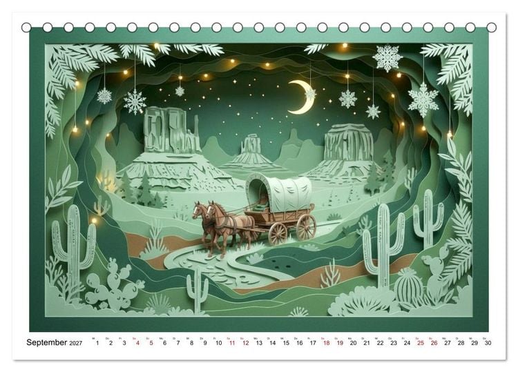 Produktbild: Wild West Dioramas (Tischkalender 2027 DIN A5 quer), CALVENDO Monatskalender