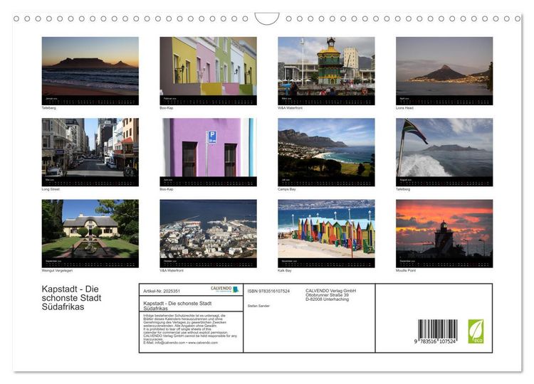 Produktbild: Kapstadt - Die schonste Stadt S&uuml;dafrikas (Wandkalender 2026 DIN A3 quer), CALVENDO Monatskalender